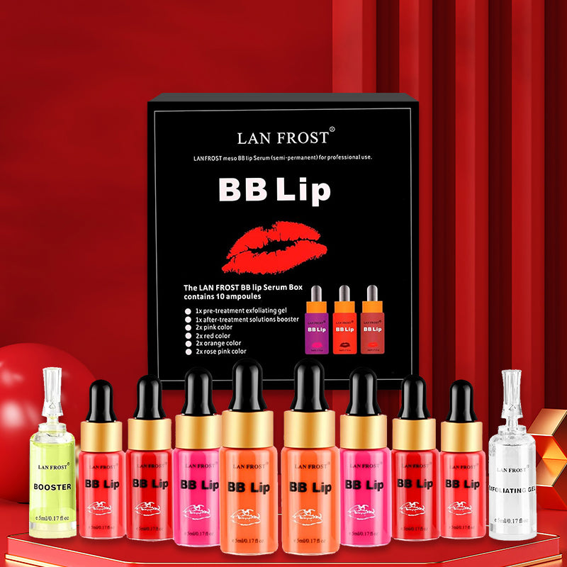 Korea Popular BB Lip Ampoule Serum Kit Lip Gloss Set Semi-Permanent