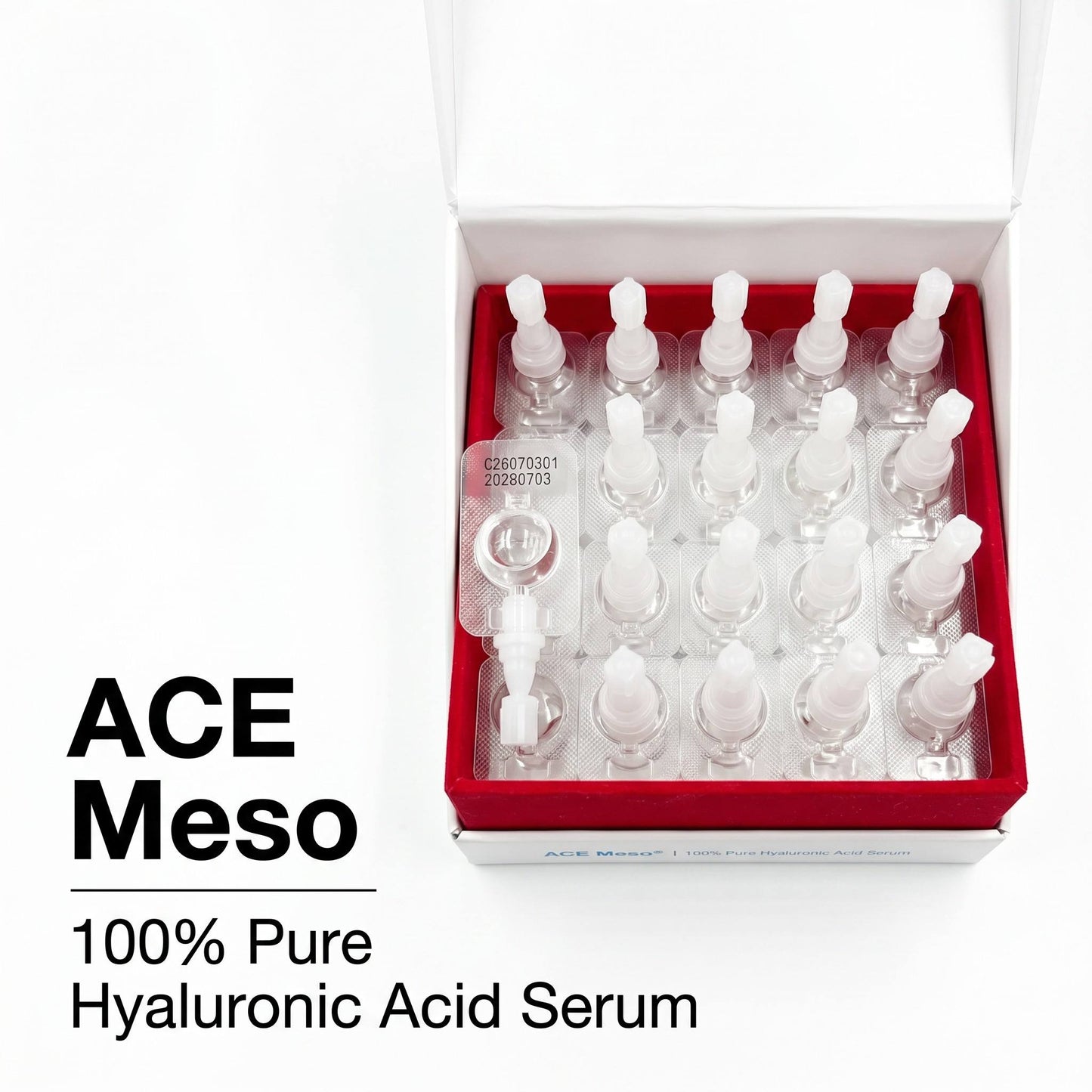 ACE Meso® Sérum à l'acide hyaluronique 100 % pur Sérum hydratant profond