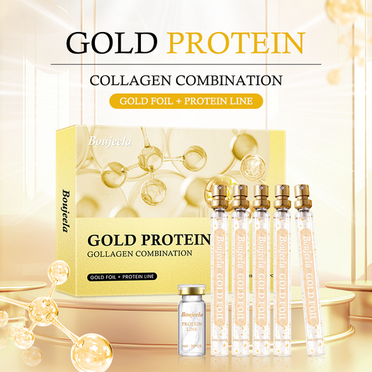 Kit de lifting con hilos de proteína Boujeela Combinación de hilos de proteína soluble y esencia de nano oro Hilos de colágeno absorbibles Suaviza las líneas finas Mejora la elasticidad