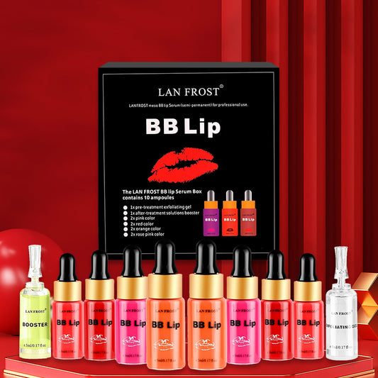 Kit de suero en ampolla para labios BB, popular en Corea, juego de brillo labial semipermanente
