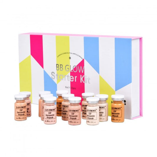 Kit de inicio de suero facial iluminador BB, base de maquillaje con esencia de ácido hialurónico, kit para el cuidado de la piel, base de maquillaje antienvejecimiento de 6 colores
