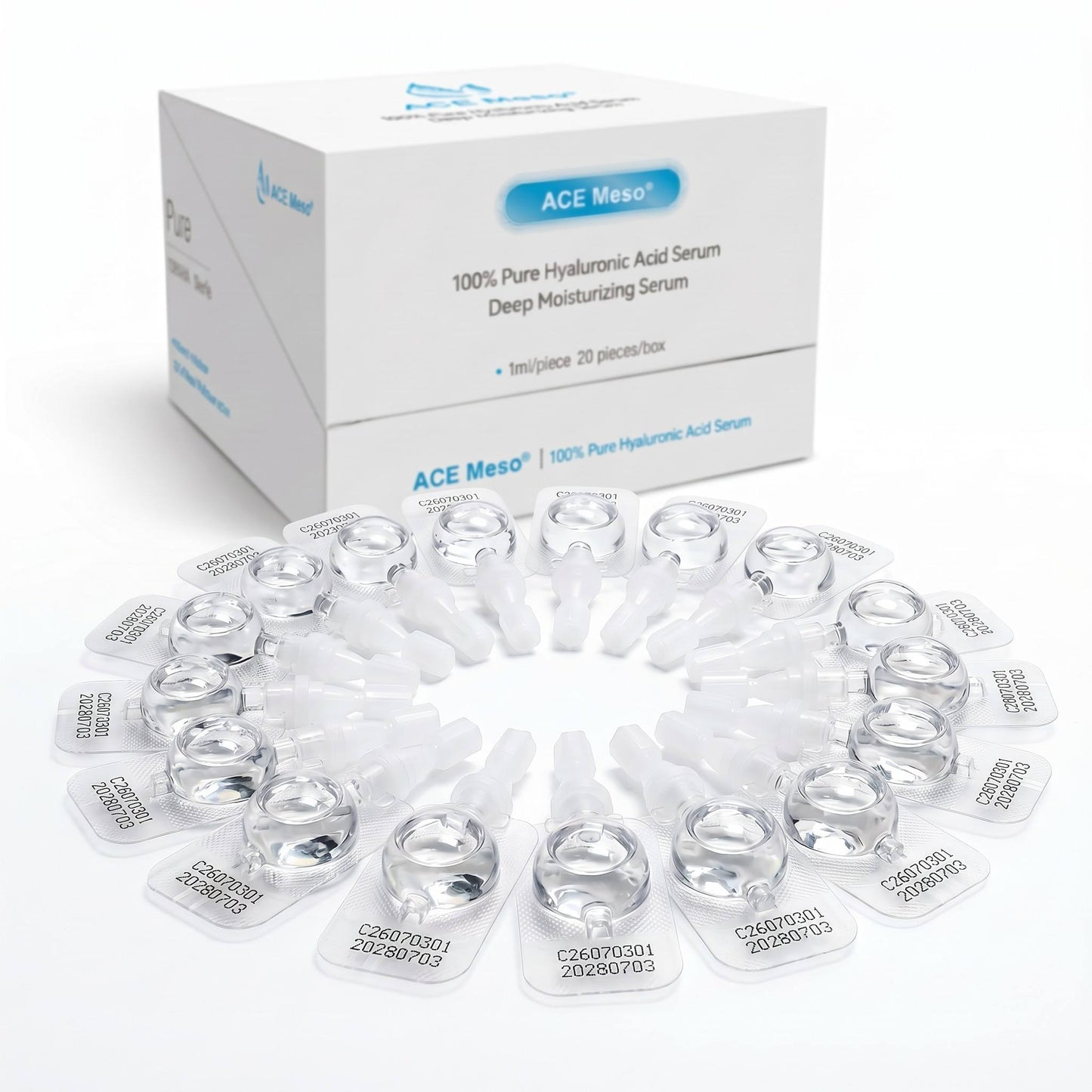 ACE Meso® Sérum à l'acide hyaluronique 100 % pur Sérum hydratant profond