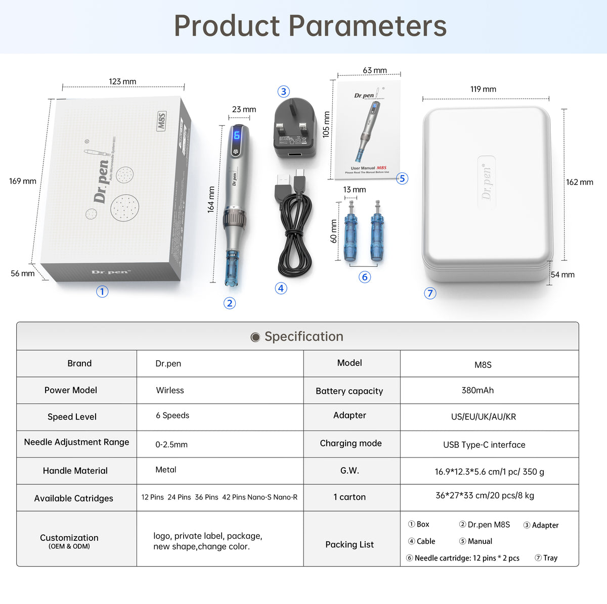 Stylo de microneedling Dr. Pen M8S
